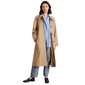 EVERLANE The Gathered Drape Trench in Ash Brown